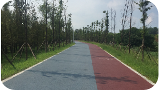 城(chéng)市(shì)中央公園堤頂路(lù)